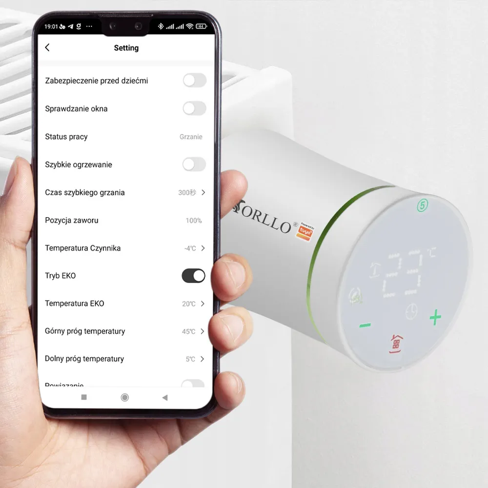 Termostat Głowica Termostatyczna WiFi Zigbee ORLLO TUYA