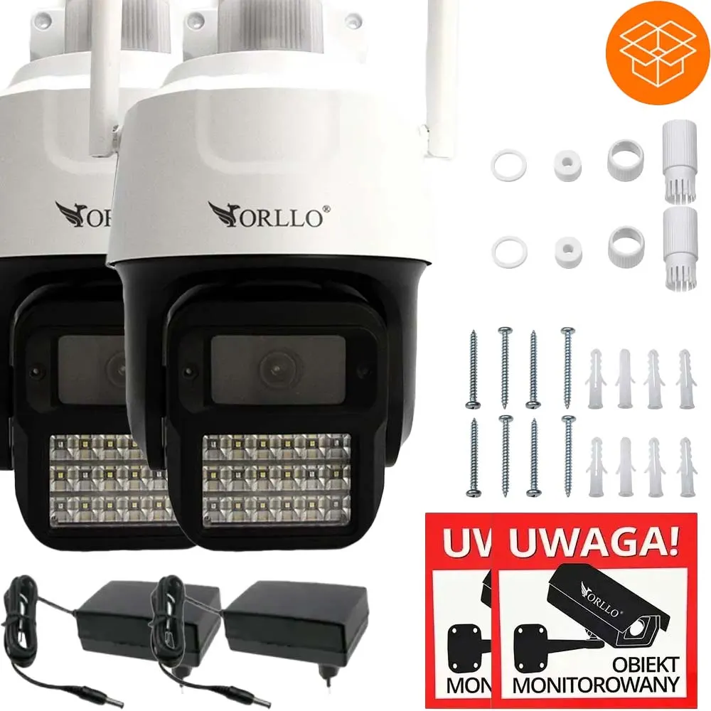 Zestaw 2 Kamer na Kartę SIM Zewnętrznych Obrotowych ORLLO N2