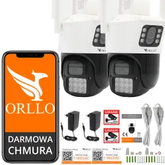 Zestaw kamer do monitoringu zewnętrzne wifi ip 2 obiektywy orllo.pl