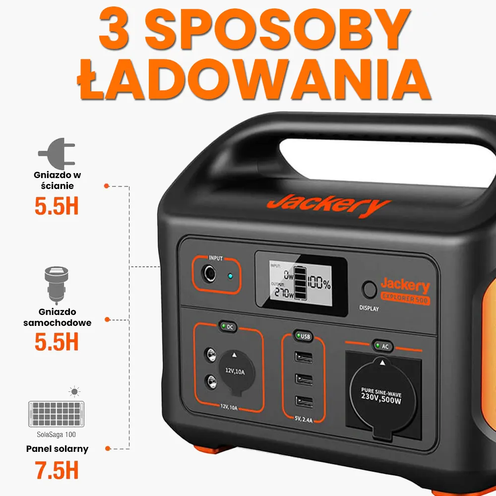 Przenośna Stacja Zasilania Magazyn Energii LIFEPO4 Jackery Explorer 500