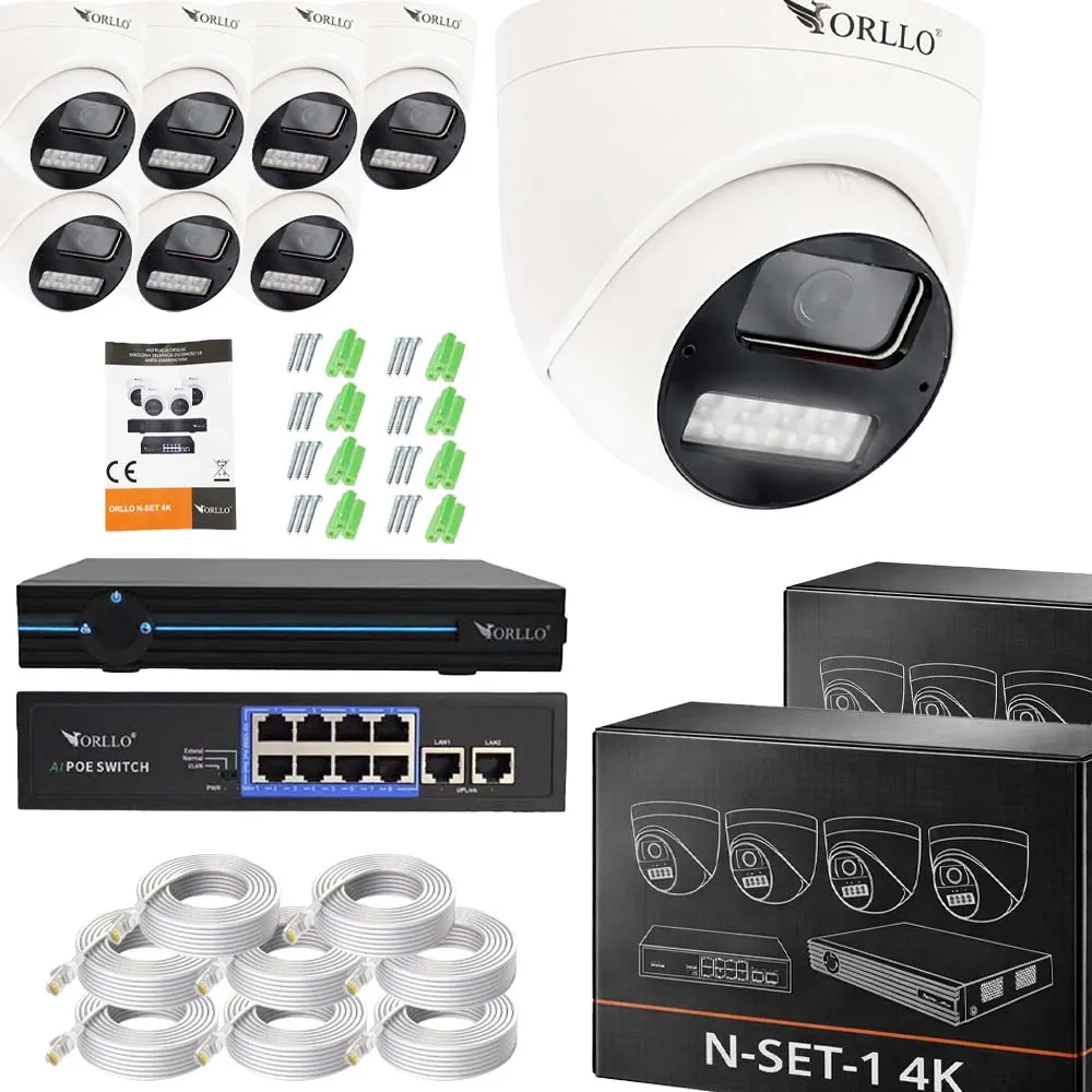 Zestaw Do Monitoringu 8 Kamery 8Mpx ORLLO N-SET