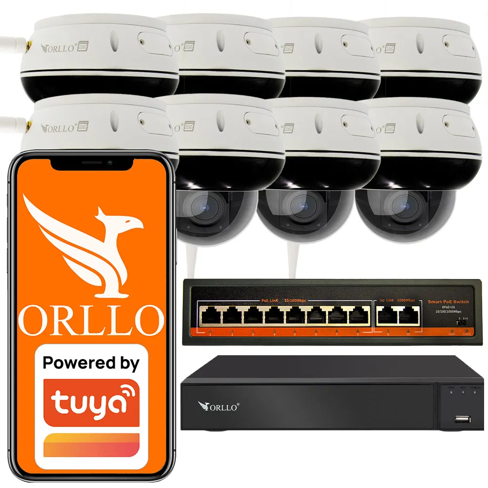 zestaw kamer kopułkowych wifi poe z rejestratorem nvr switch poe orllo.pl