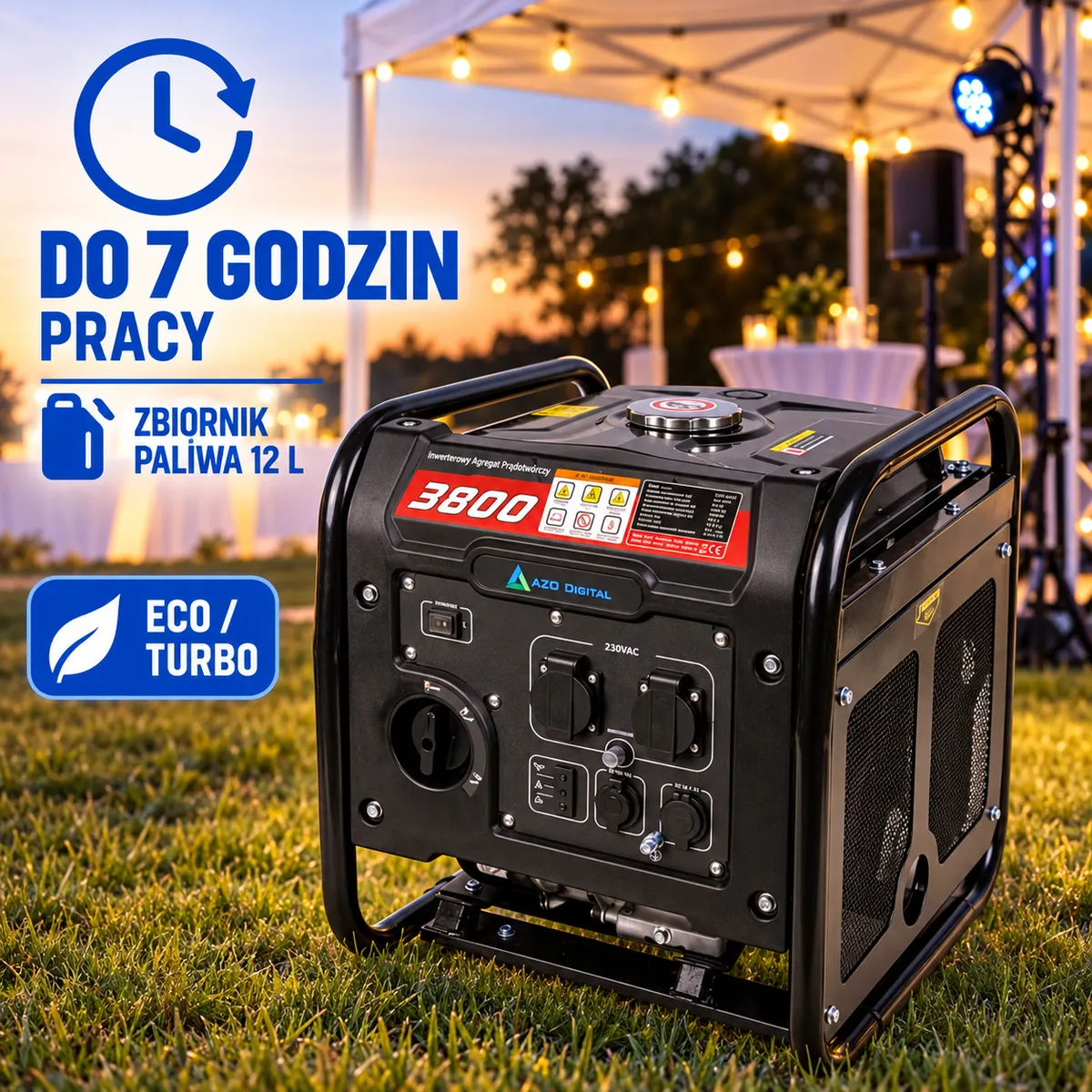 Agregat Prądotwórczy Inwerterowy Jednofazowy 230V AGP-3800i 3500W / 3800W