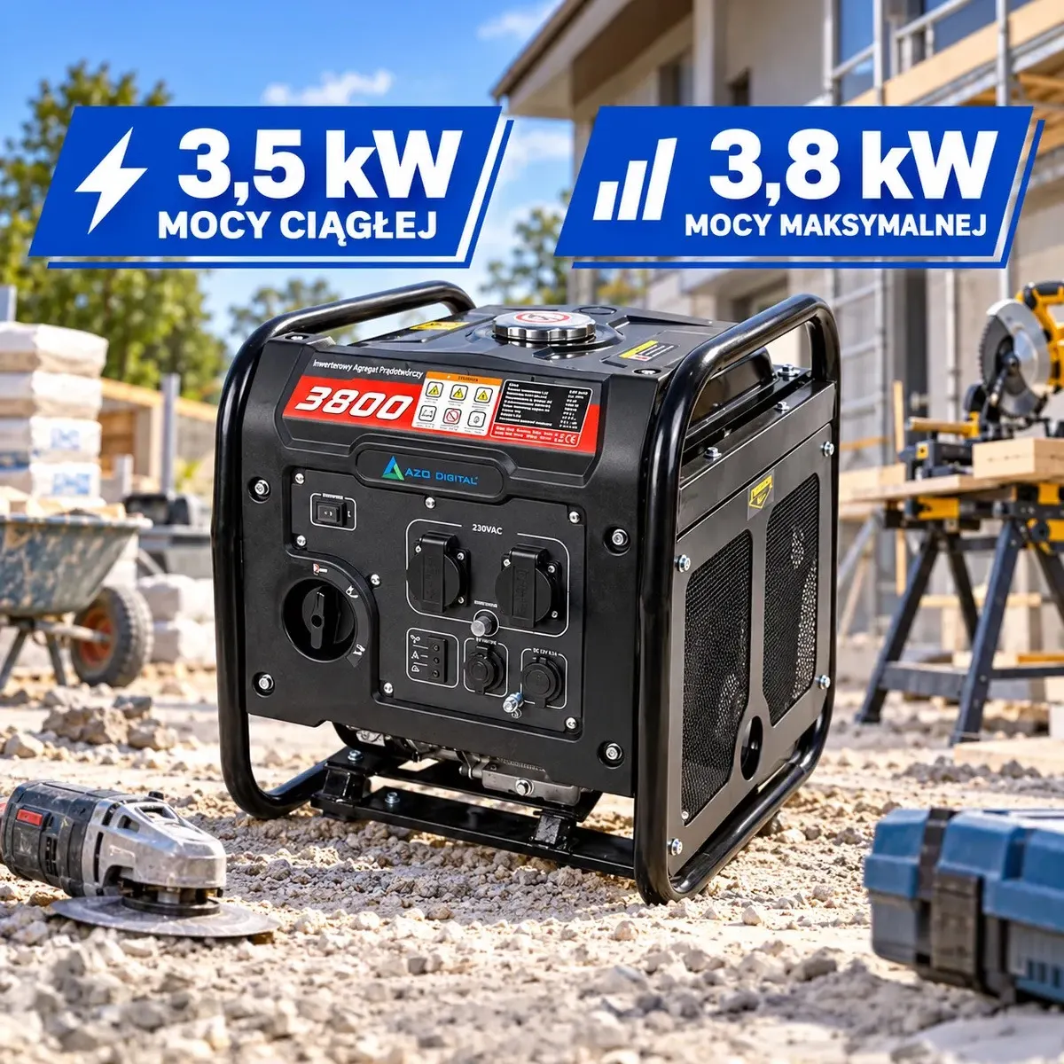 Agregat Prądotwórczy Inwerterowy Jednofazowy 230V AGP-3800i 3500W / 3800W