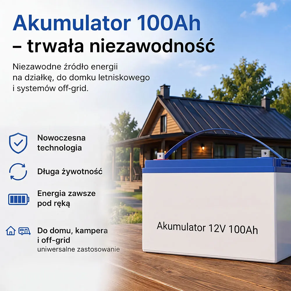 Zestaw Fotowoltaiczny na Działkę 100Ah 500W do Samodzielnego Montażu OFFGRID