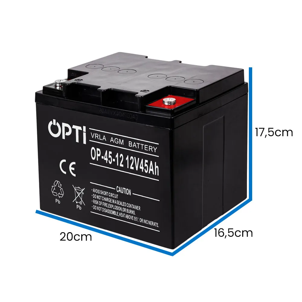 Akumulator AGM Magazyn Energii OPTI 12V 45 Ah VRLA Bezobsługowy OFF GRID