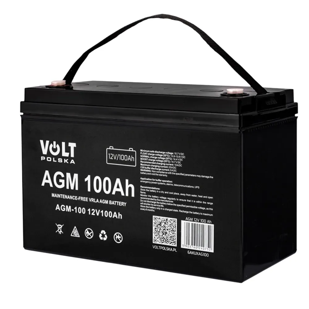 Akumulator AGM Magazyn Energii 100Ah 12V VRLA Bezobsługowy OFF GRID