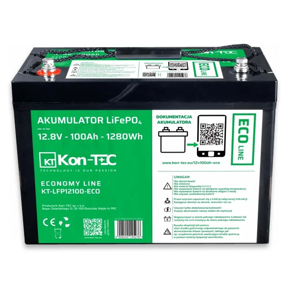 Akumulator ECO LiFePO4 12V (12,8V) 100Ah Kon-TEC