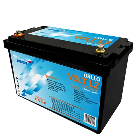 Akumulator LiFePO4 ORLLO VOLT L2 12V 100Ah z inteligentnym systemem BMS