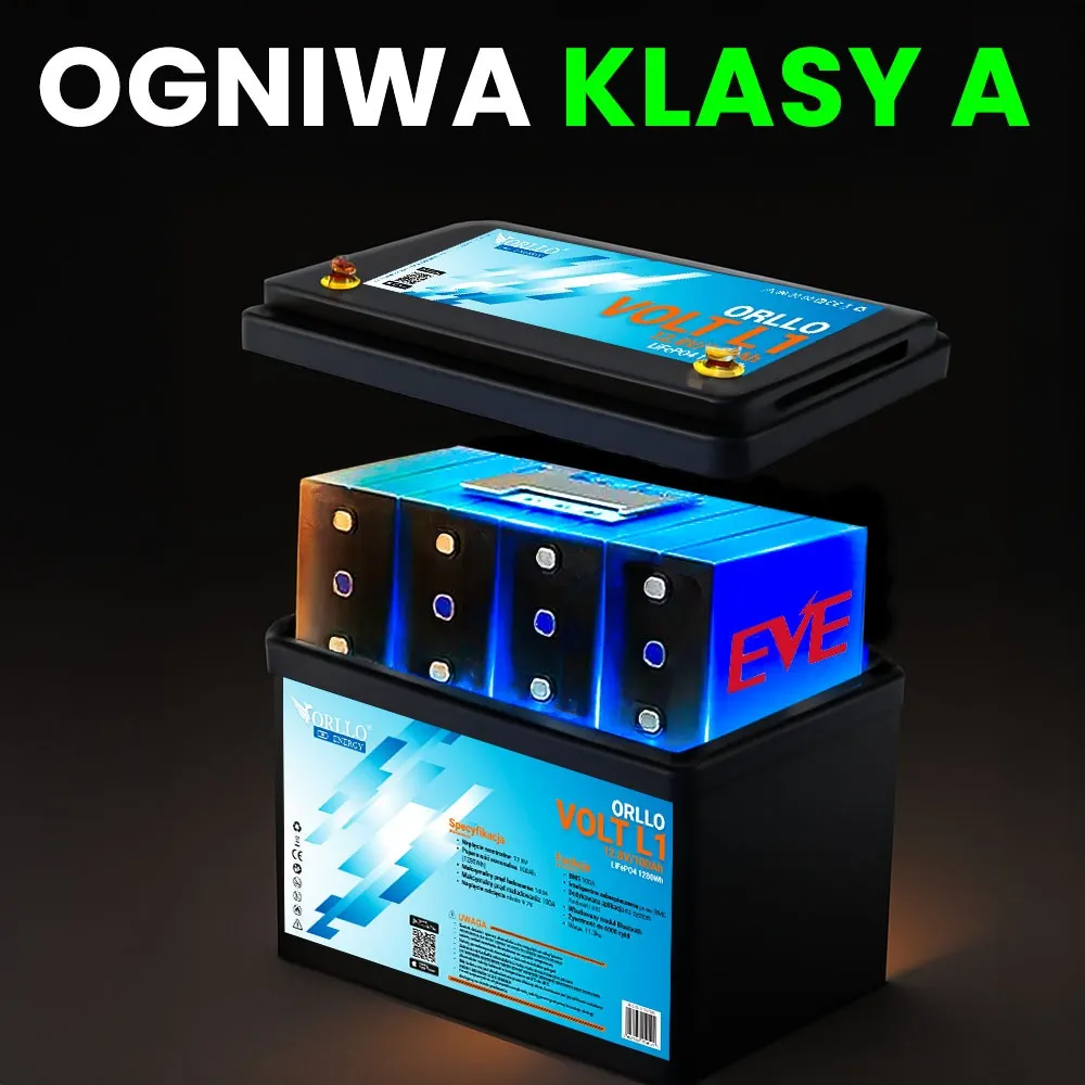 Akumulator LiFePO4 Magazyn Energii ORLLO VOLT L1 12V 100Ah BMS Bluetooth EVE