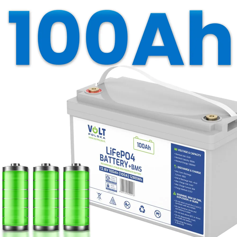 Akumulator LiFePO4 Magazyn Energii VOLT 12,8V 100Ah BMS OFF GRID