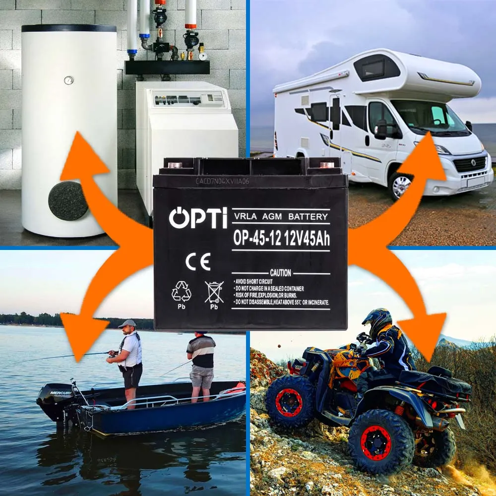 Akumulator AGM Magazyn Energii OPTI 12V 45 Ah VRLA Bezobsługowy OFF GRID