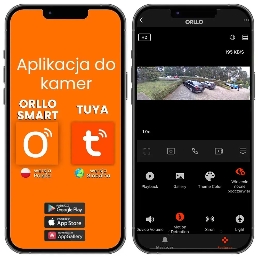 Kamera Zewnętrzna WiFi IP Panoramiczna Szerokokątna 4Mpx ORLLO TZ9