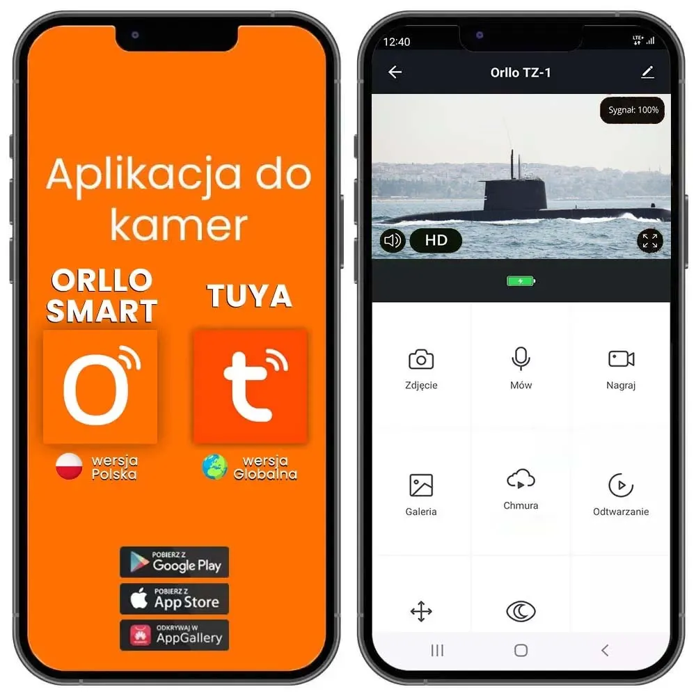 Kamera Sodowa Marine na Jacht z Panelem Solarnym ORLLO TS-1