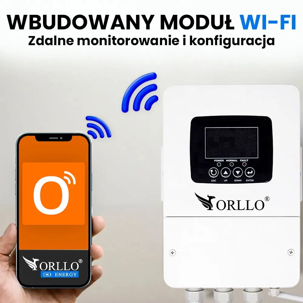 Przetwornica Solarna do Grzania Wody i Bojlera Inwerter ORLLO BOOST 5KW BYPASS MPPT WiFi