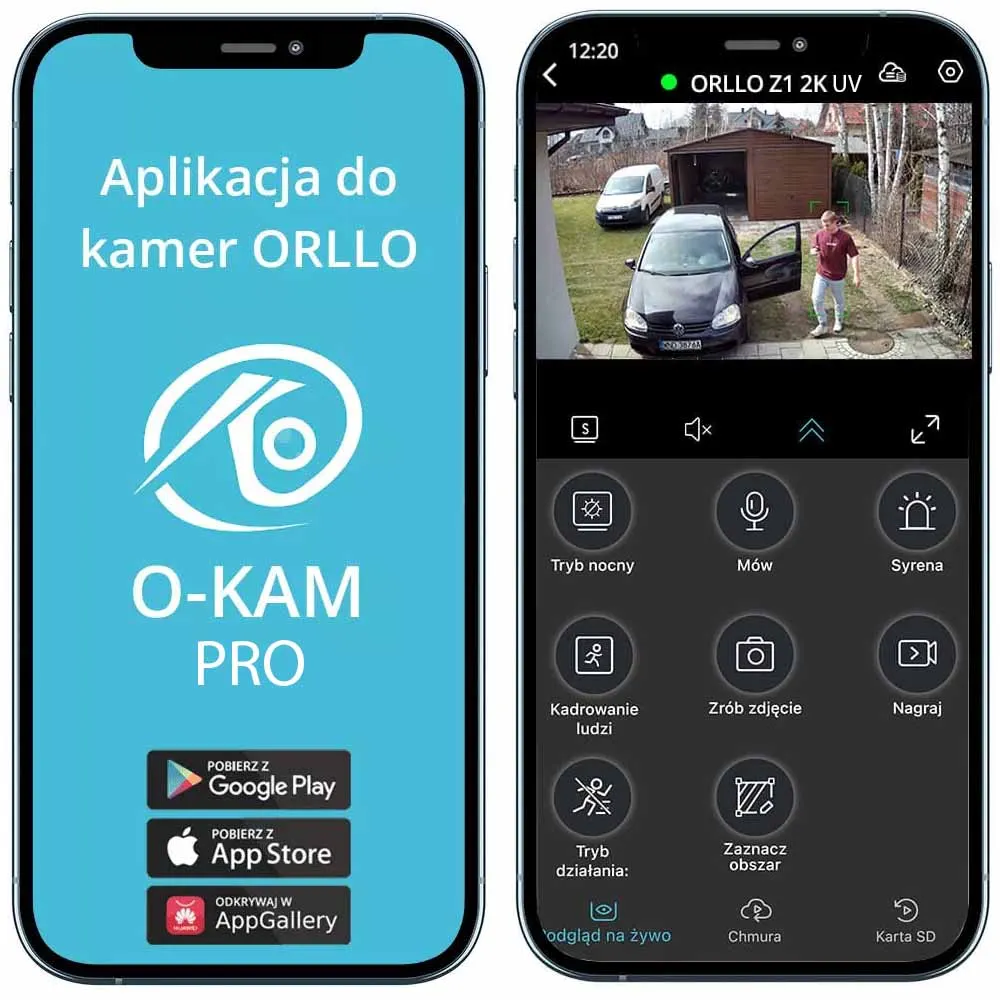 Zestaw 2 Kamer WiFi IP Zewnętrzne PoE 4 Mpx + NVR + SWITCH