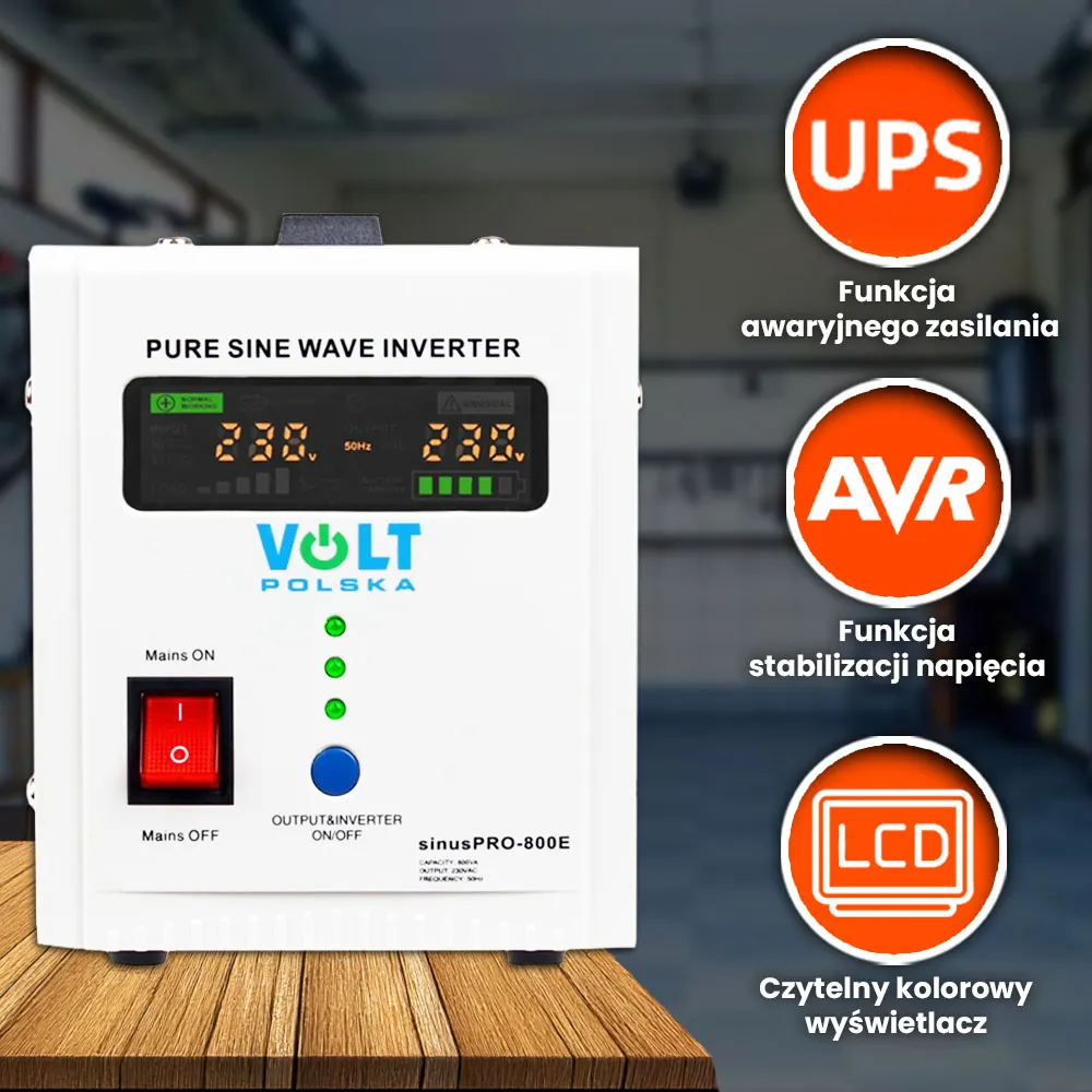 Zasilacz Awaryjny Volt Sinus Pro 800E UPS Magazyn Energii Akumulator 100Ah VRLA