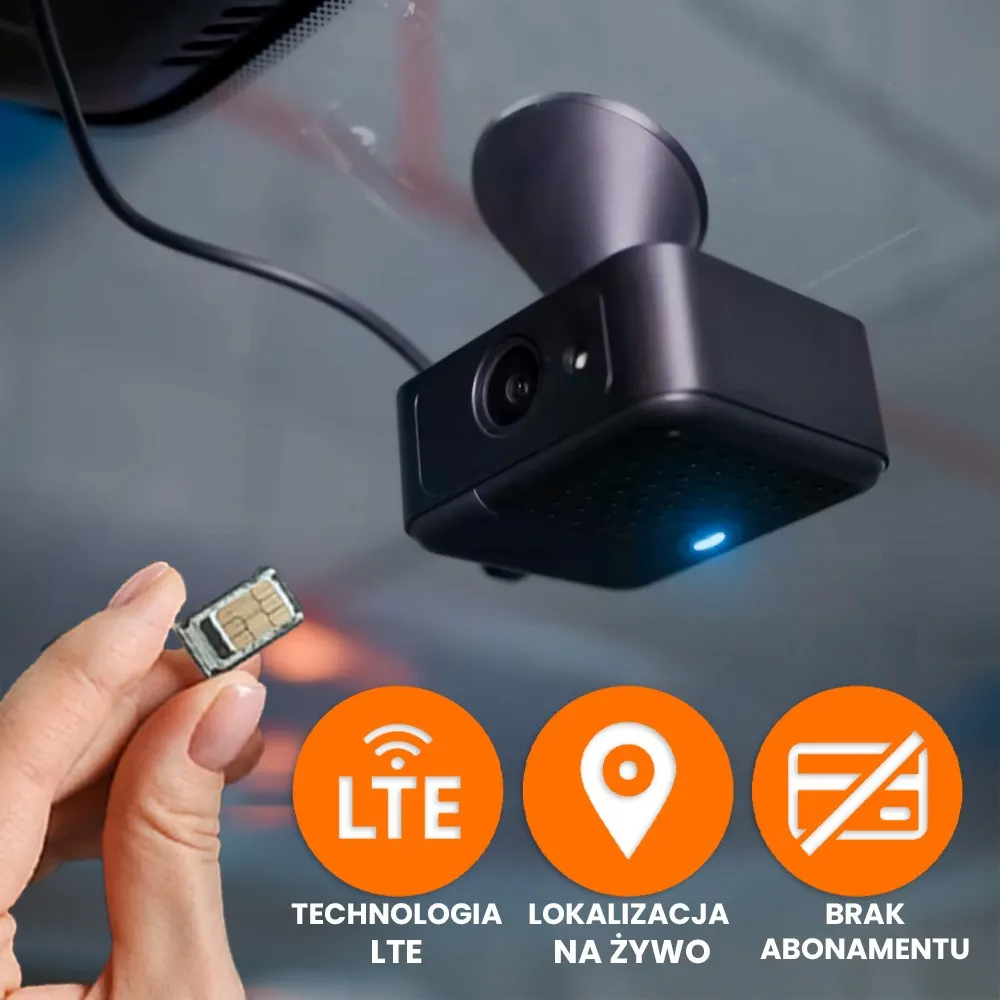 Kamera Samochodowa na Kartę SIM 4G GPS ORLLO JC182 OUTLET IDEALNY