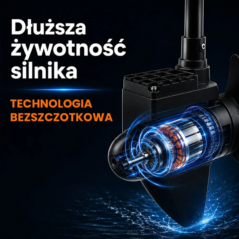 Silnik Elektryczny do Łodzi Zaburtowy Bezszczotkowy 12V 85LBS 840W Performance X85