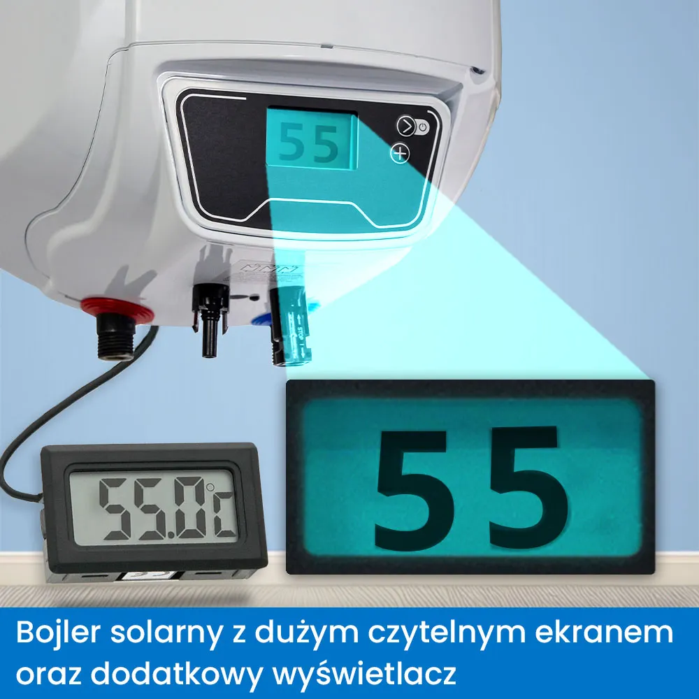 Zestaw Solarny do Grzania Wody w Kamperze Bojler 10L MPPT Panele Elastyczne