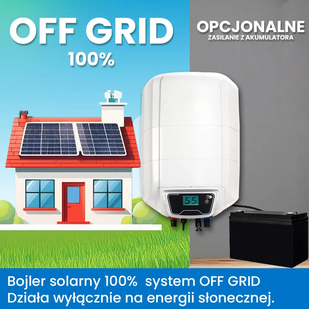 Zestaw Solarny do Grzania Wody w Kamperze Bojler 10L MPPT Panele Elastyczne