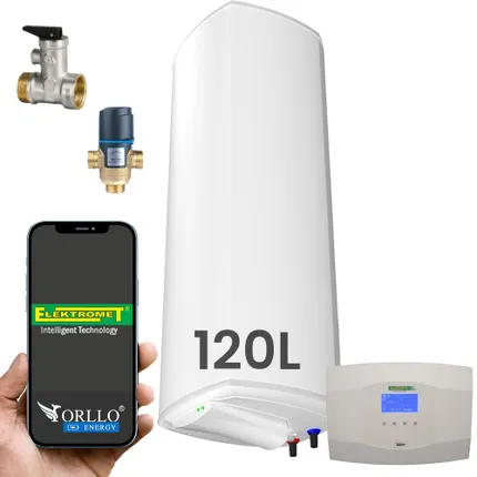 zestaw solarny do grzania wody bojler hybrydowy 120l mppt panele fotowoltaiczne