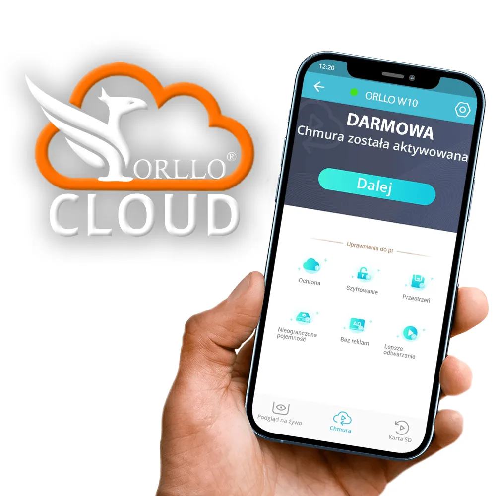Mini Kamera na Kartę SIM Wewnętrzna Obrotowa 8Mpx ORLLO W10 SIM 4K+ GRATIS Chmura