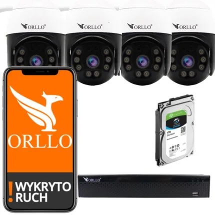 zestaw kamer do monitoringu, 4 kamery z nagrywarką i dyskiem domowy zestaw do monitoringu orllo.pl