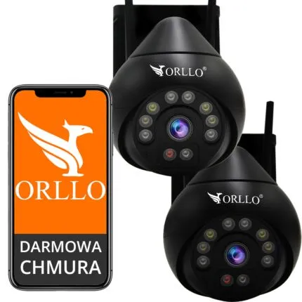 Zestaw 2 Kamery WiFi IP Zewnętrzne Obrotowe 4Mpx 2.7K Dual Band WiFi ORLLO Night Color Chmura GRATIS monitoring orllo.pl
