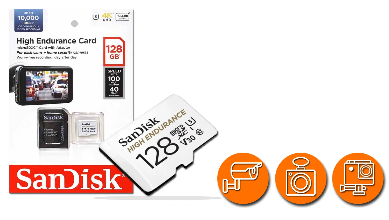 Karta pamięci 128GB micro SDXC SanDisk High Endurance Klasa 10 U3