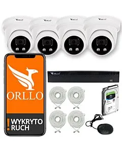 Kamery kopułkowe Orllo 4 sztuki Zestaw Monitoringu 4 Kamery POE ORLLO ECO DOME orllo.pl