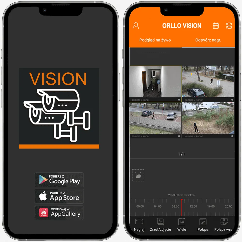 Zestaw do Monitoringu 4 Kamery 5Mpx Monitor ORLLO POESET 4