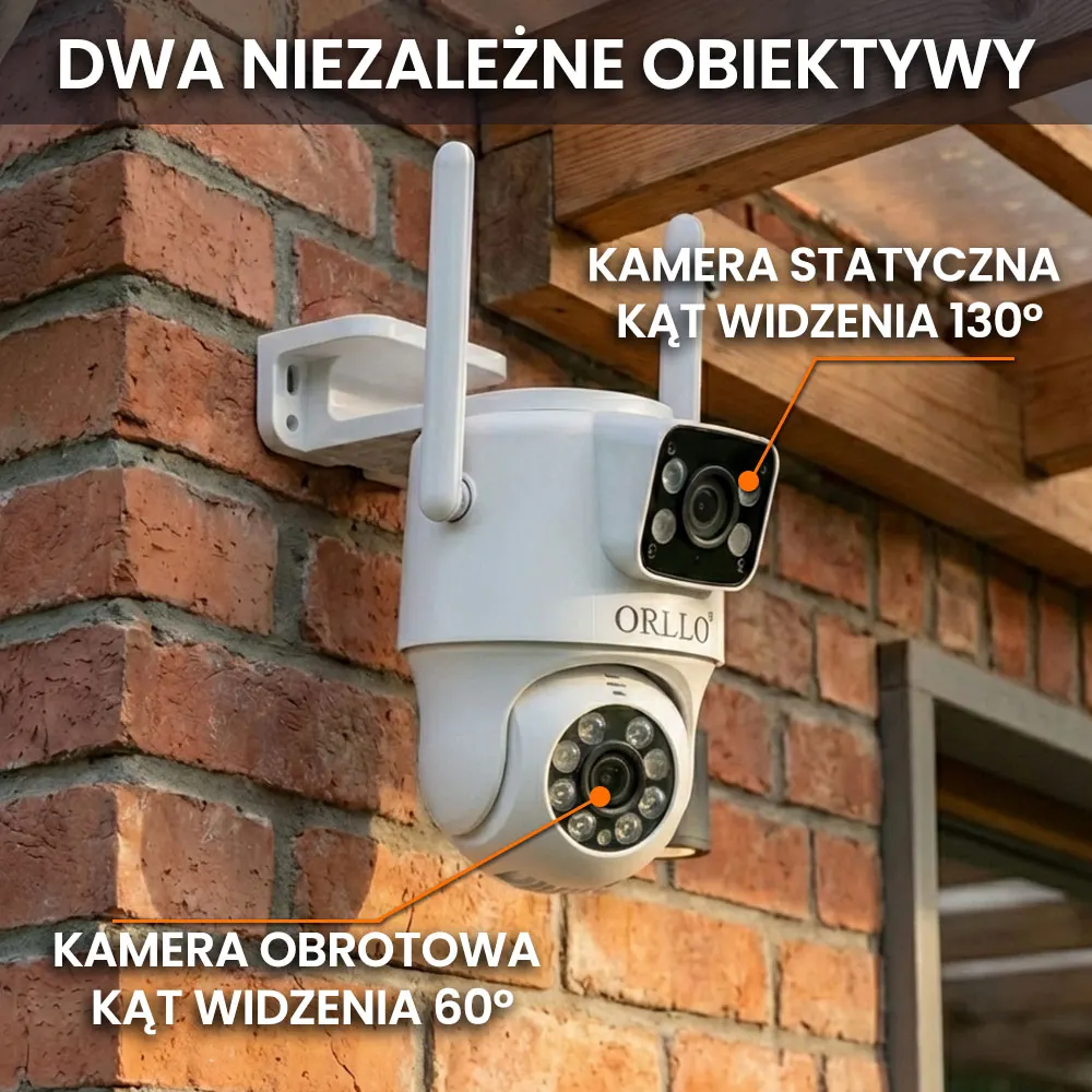 Zestaw 4 Kamery WiFi IP Zewnętrzne Obrotowe 4K AI ORLLO TZ19 DUAL Nagrywarka