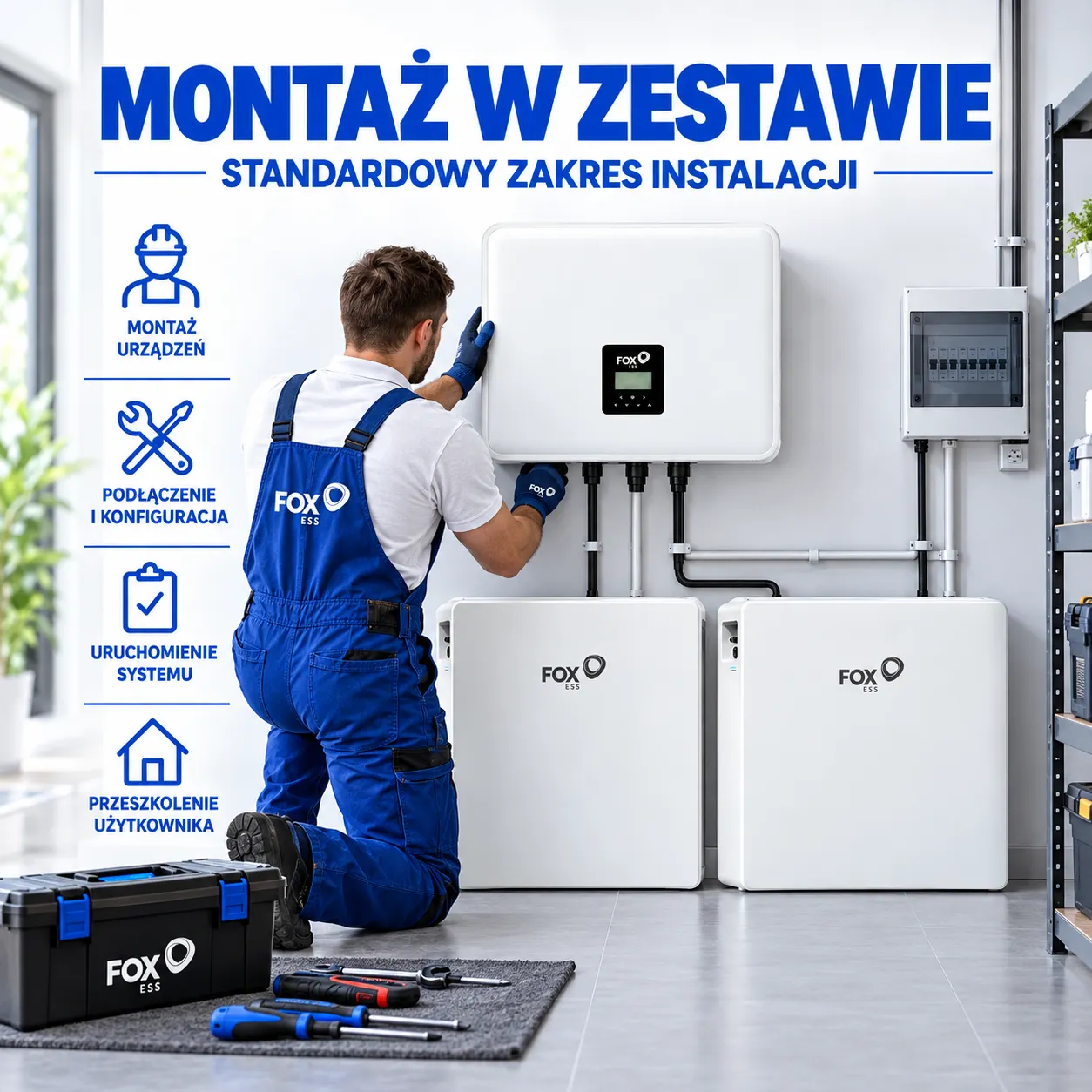 Zestaw FoxESS Falownik 10 kW + Magazyn Energii 2 × EP12 Plus 23,04 kWh