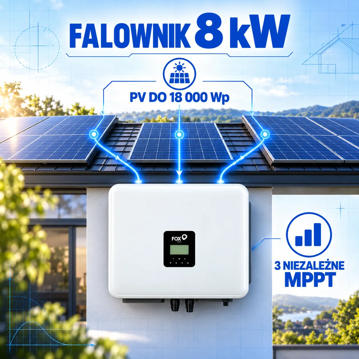 Zestaw FoxESS Falownik 8 kW + Magazyny Energii 3 × EP5 15,54 kWh