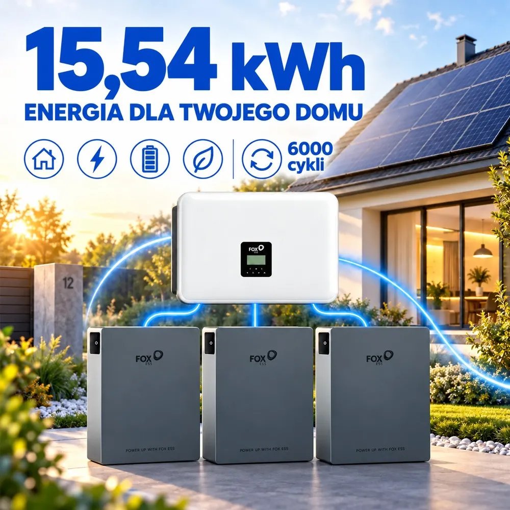 Magazyn Energii z Montażem 15,54kWh FoxESS Kompletny Zestaw z Falownikiem 8kW