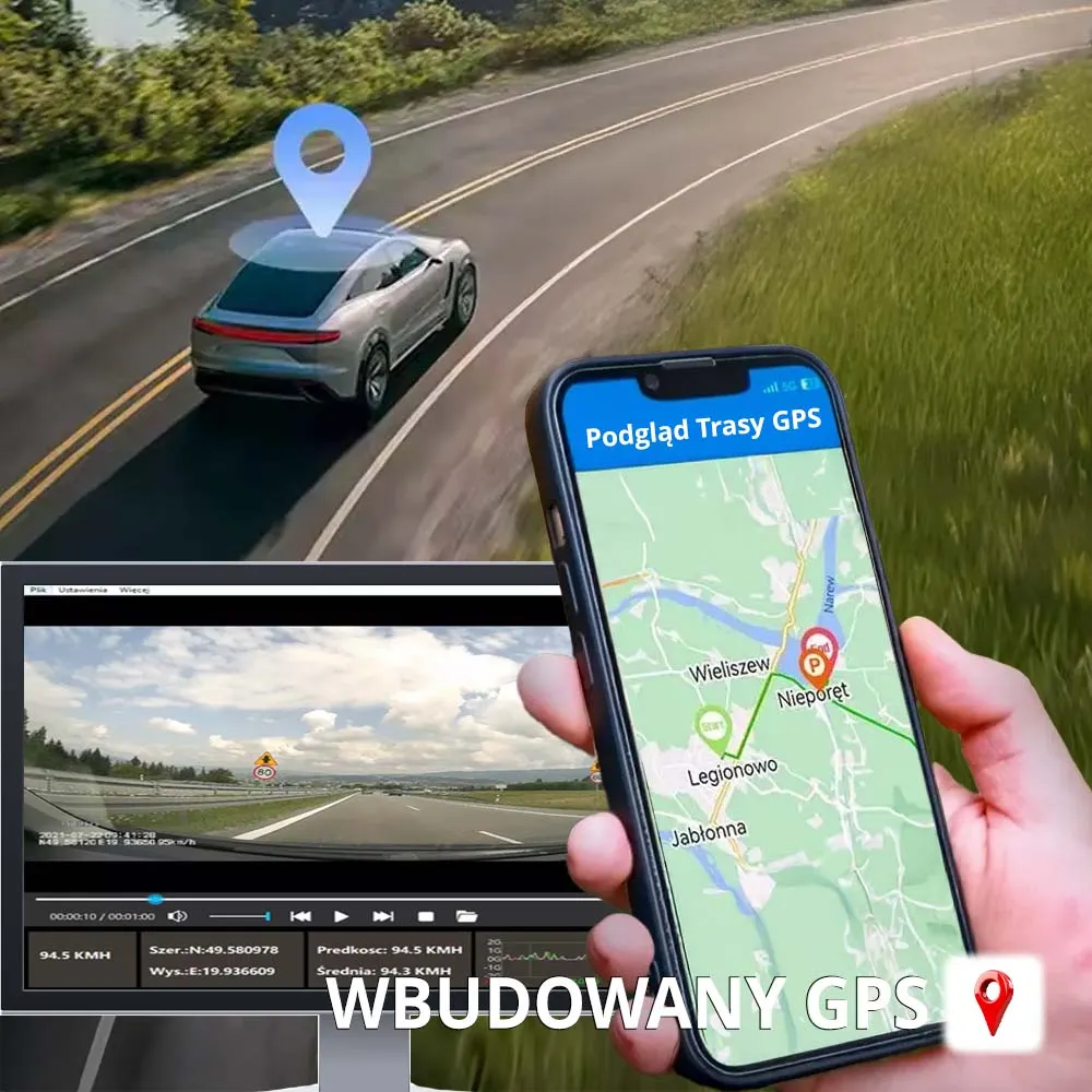 2 Kamery Samochodowe 4K Przód / Tył ORLLO RX-700 PRO