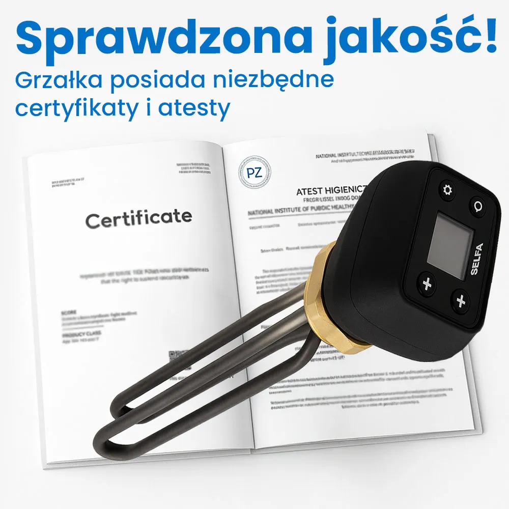 Grzałka do Bojlera CWU 3000W z WiFi Termostatem SELFA 825 230V 6/4” Incoloy
