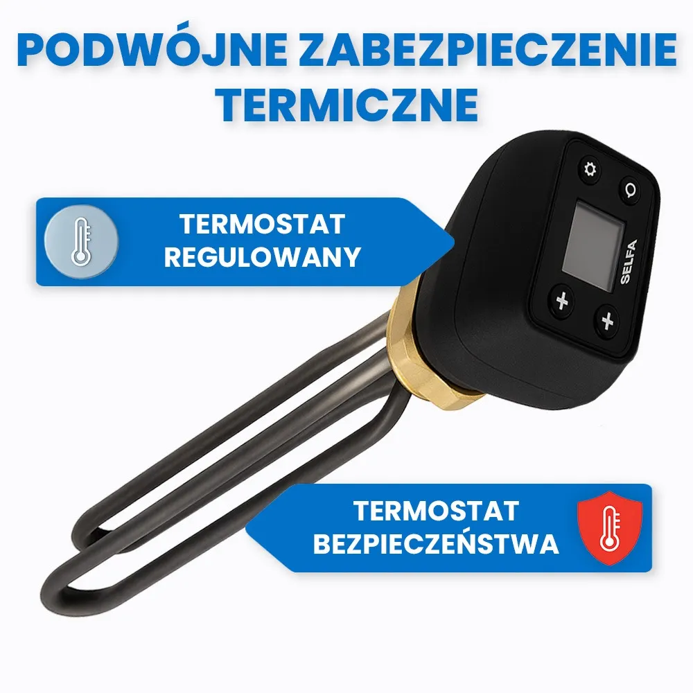Grzałka do Bojlera CWU 2000W z WiFi Termostatem SELFA 825 230V 6/4” Incoloy