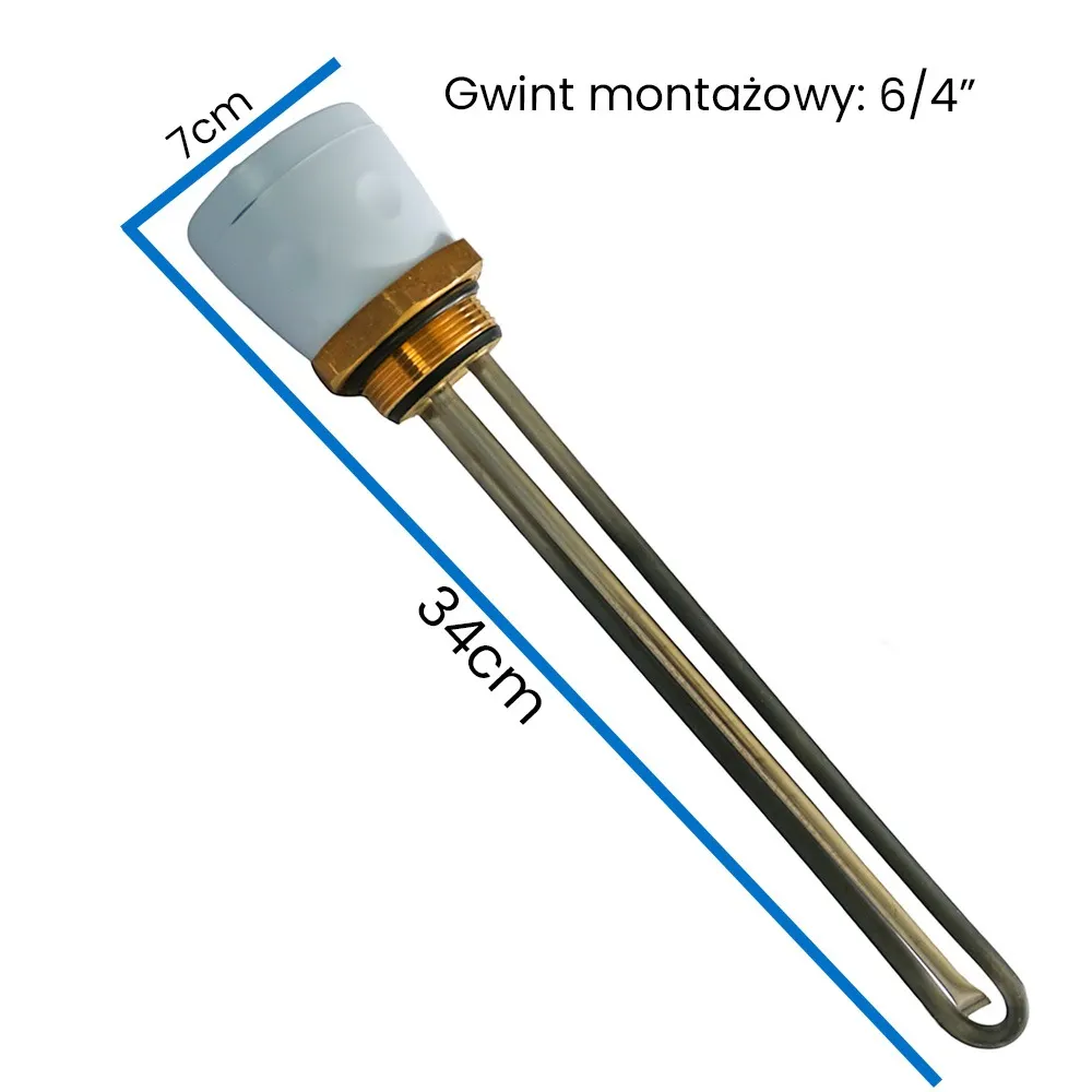 Grzałka do Bojlera 1500W z Termostatem SELFA GJTi 230V 6/4” Incoloy