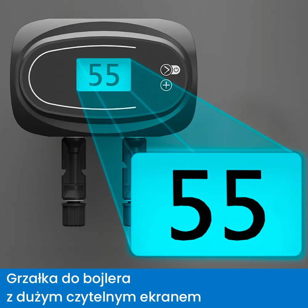 Grzałka do Bojlera 550W z Termostatem na Panele Solarne MPPT 6/4” OFF GRID