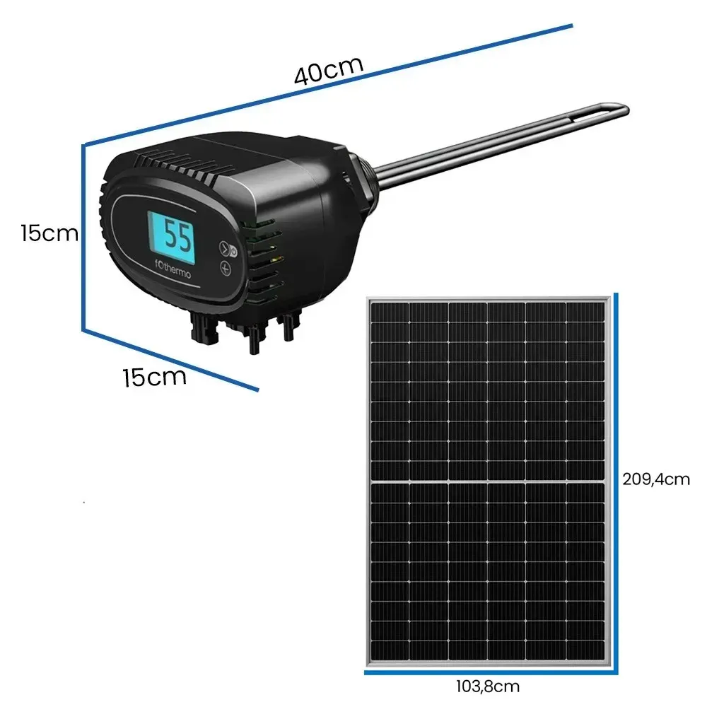 Zestaw Solarny do Grzania Wody w Bojlerze Grzałka 1000W do Bojlera 4 Panele Solarne 455W