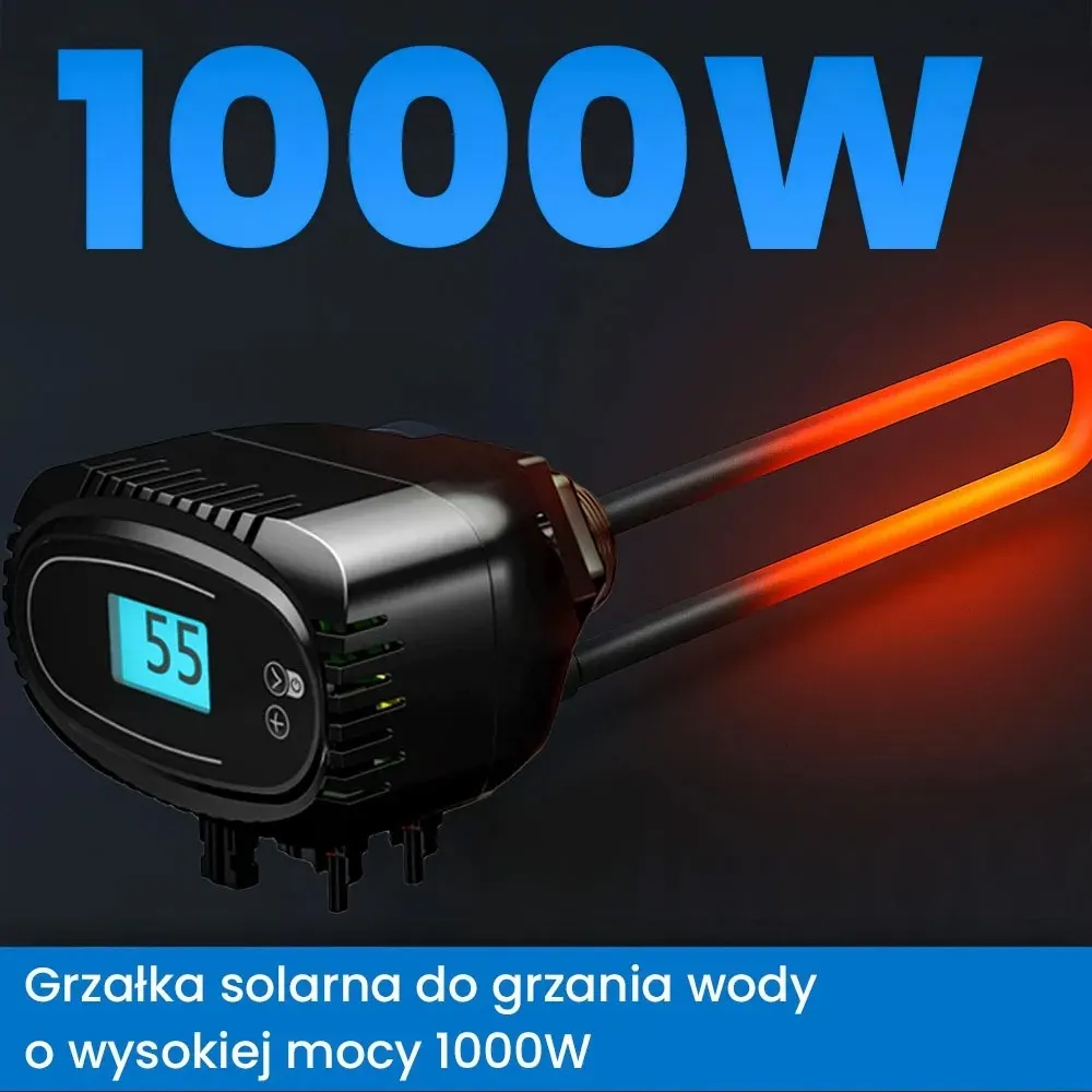Grzałka do Bojlera 1000W z Termostatem na Panele Solarne MPPT 6/4” OFF GRID BYPASS