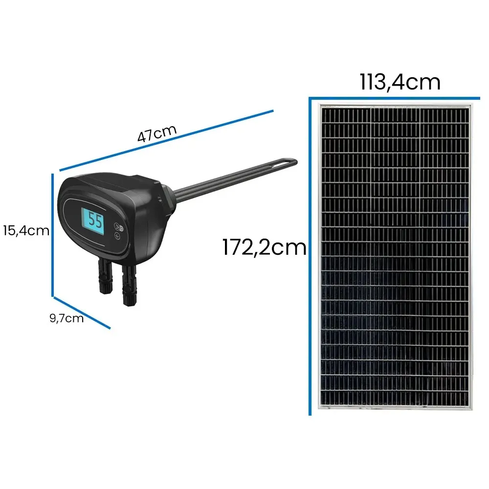 Zestaw Solarny do Grzania Wody w Bojlerze Grzałka 550W do Bojlera Panele Solarne