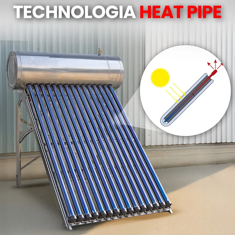 Kolektor Słoneczny 150L Podgrzewacz Wody Ciśnieniowy Stal Nierdzewna 15 Rur