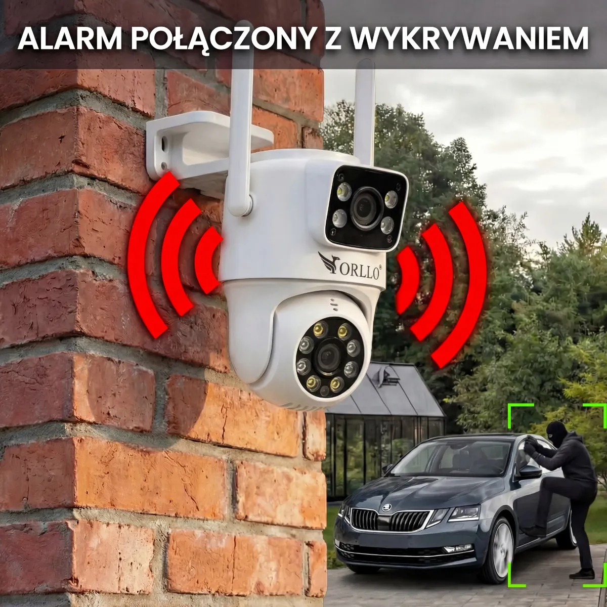 Zestaw 2 Kamery WiFi IP Zewnętrzne Obrotowe 4K AI ORLLO TZ19 DUAL