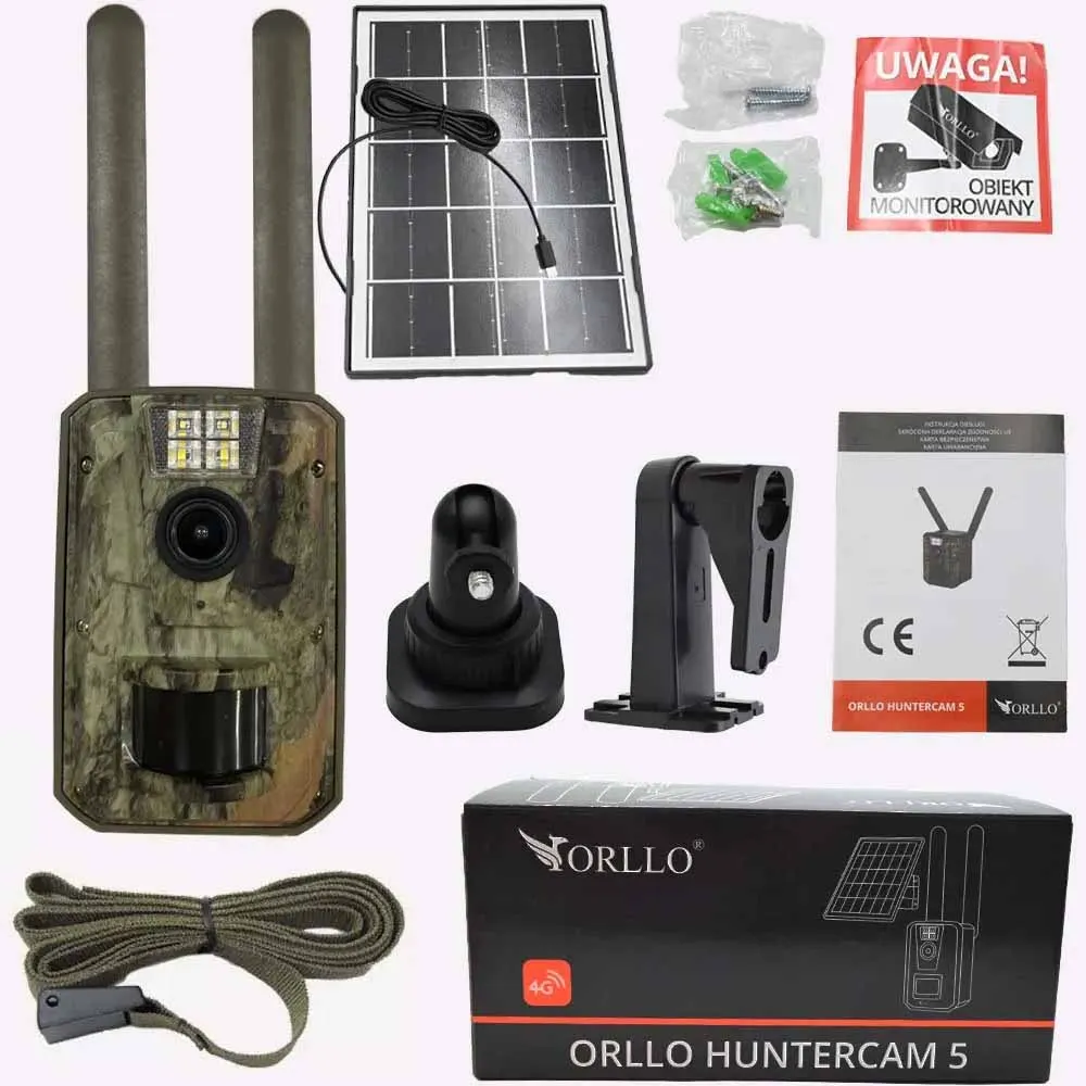 Fotopułapka GSM Kamera Leśna z Panelem Solarnym ORLLO HUNTERCAM 5 OUTLET IDEALNY