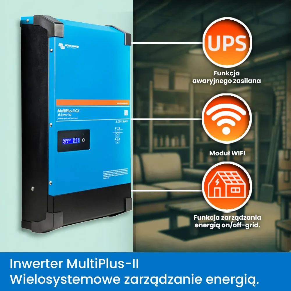 Zestaw Magazyn Energii do Fotowoltaiki 5 kWh LiFePO4 Inwerter Victron 3kVA OFFGRID