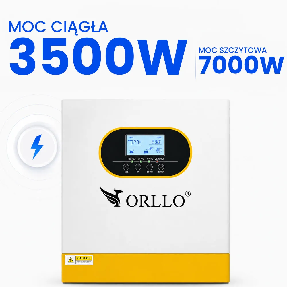 Inwerter Solarny 3500W/7000W 24V/230V MPPT 100A ORLLO