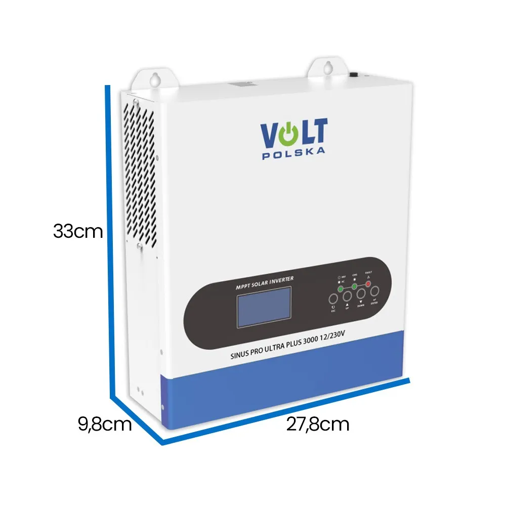 Inwerter Solarny Volt SINUS PRO ULTRA PLUS 3000 12V/230V 1500W/3000W + MPPT 100A OUTLET BDB